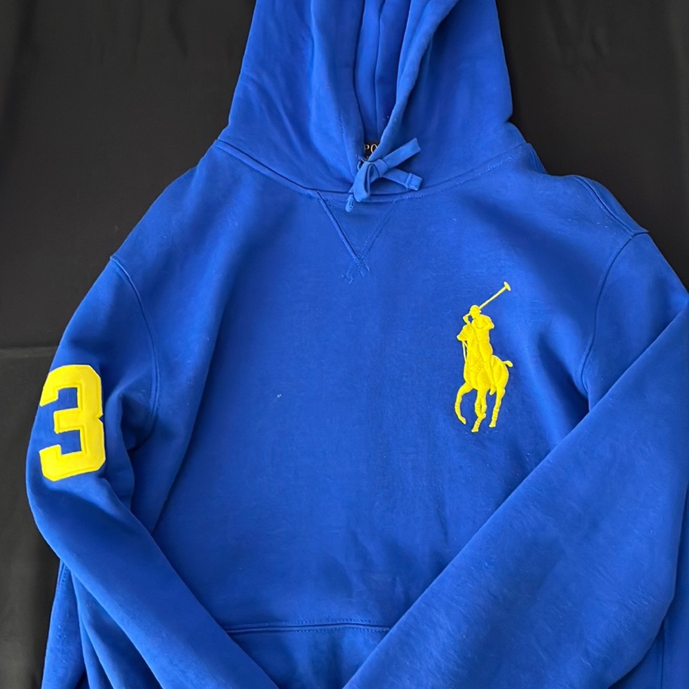 Blue and Yellow Ralph Lauren Polo Hoodie